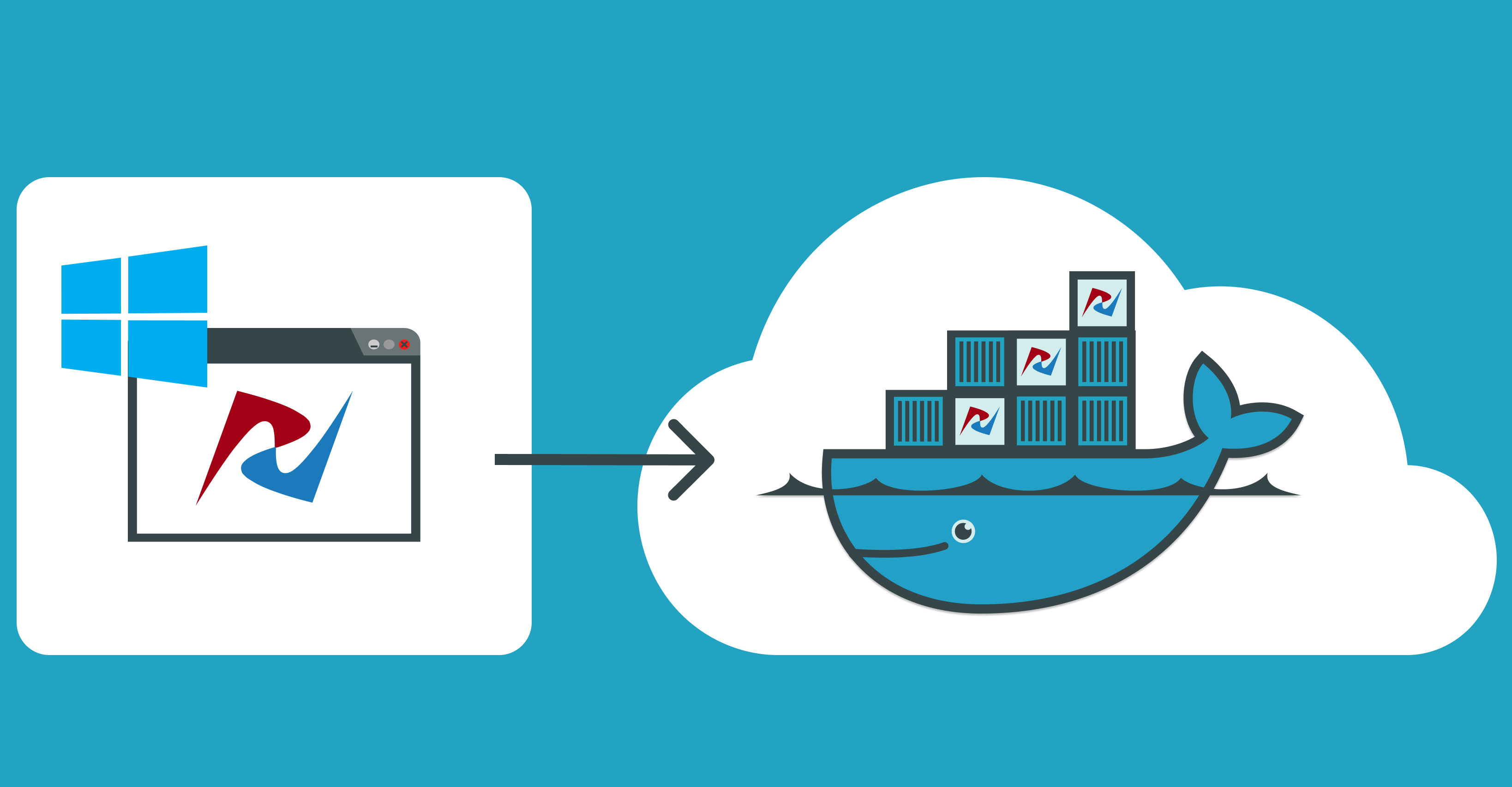 How to build docker images for Windows desktop applications.