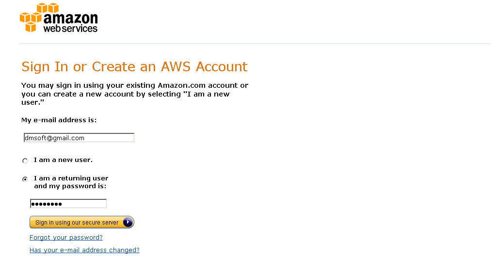 AWS console login