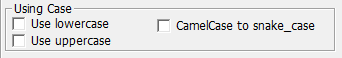 Naming convention options