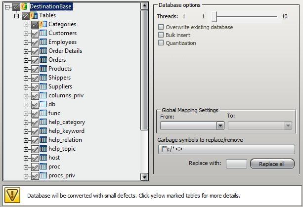 Yellow-marked database