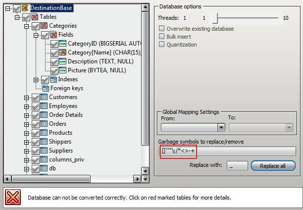 Bulk garbage-symbol replacement