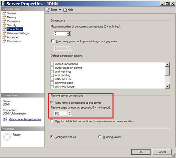 Server query-timeout setting