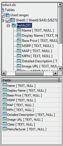 Excel field types
