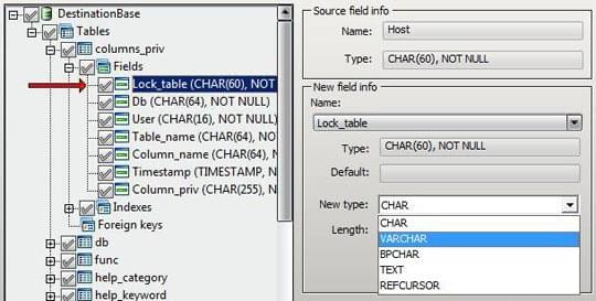New type selection