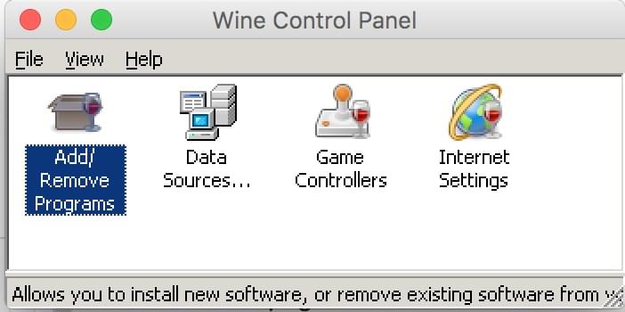 Wine Add/Remove Programs