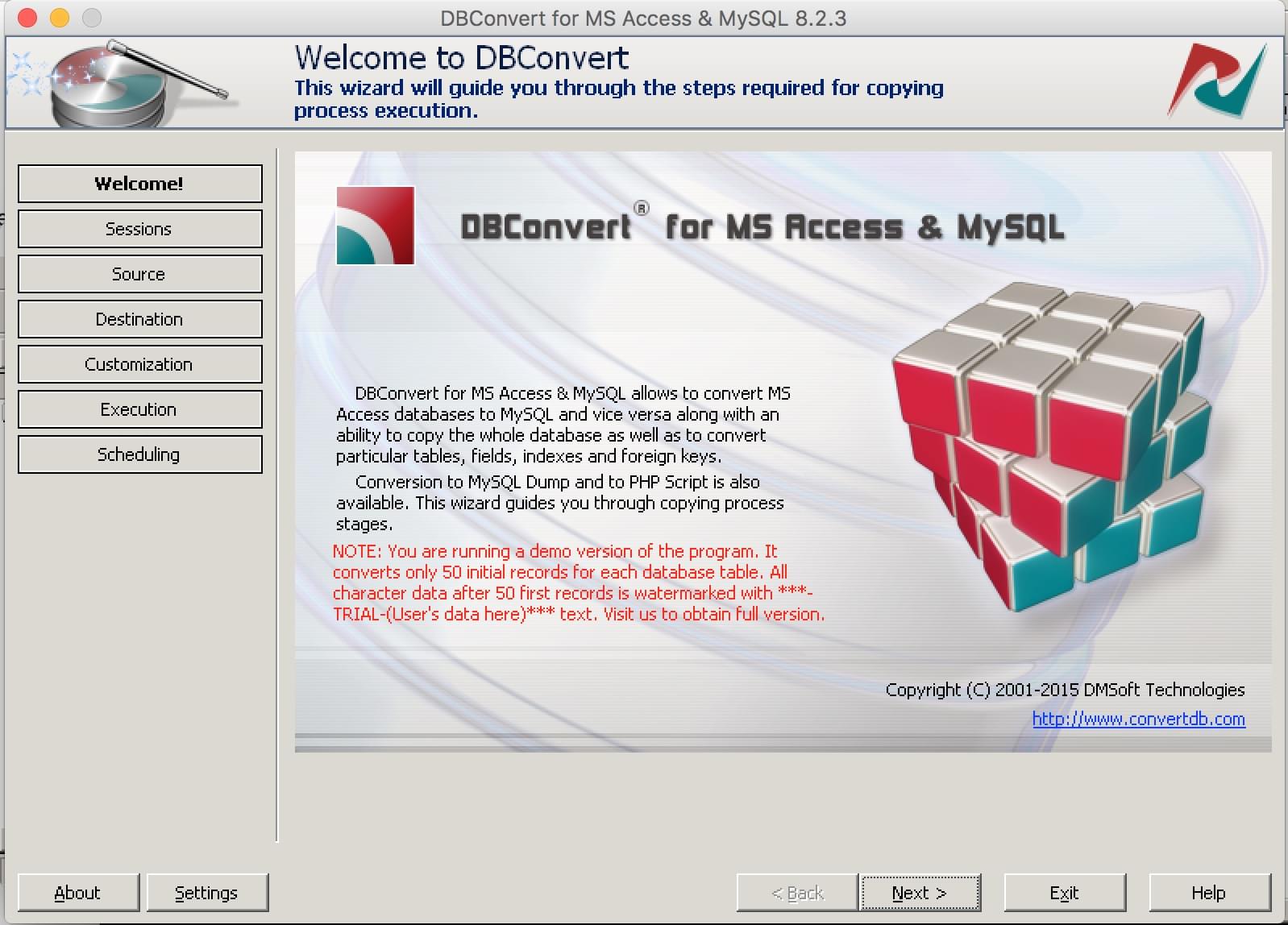 DBConvert running on macOS
