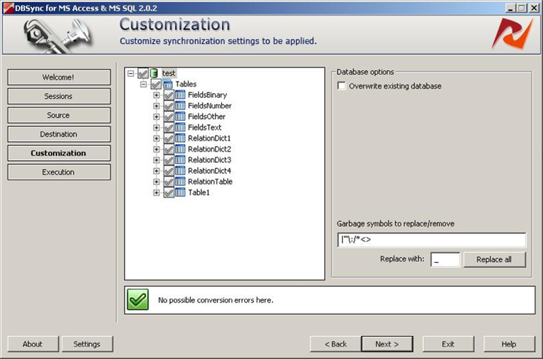 Customization step