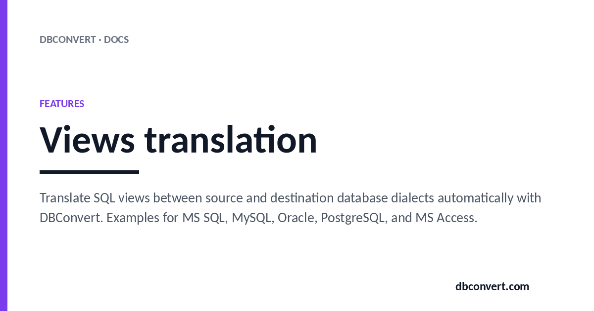 Views translation | DBConvert Docs