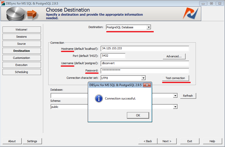 Cloud SQL connection in DBConvert