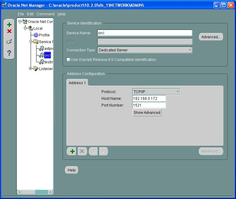 Matching Oracle server-side configuration
