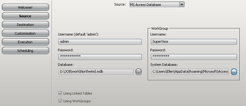 Access WorkGroups option