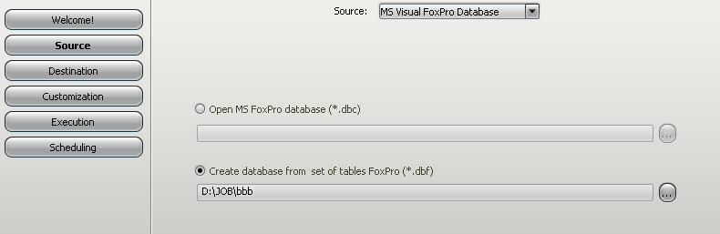 FoxPro free tables directory