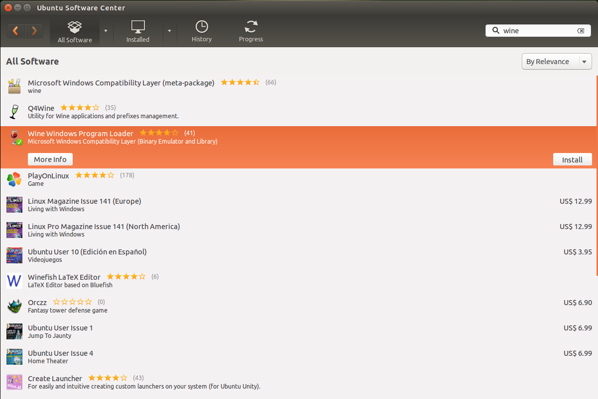 Installing WINE in Ubuntu