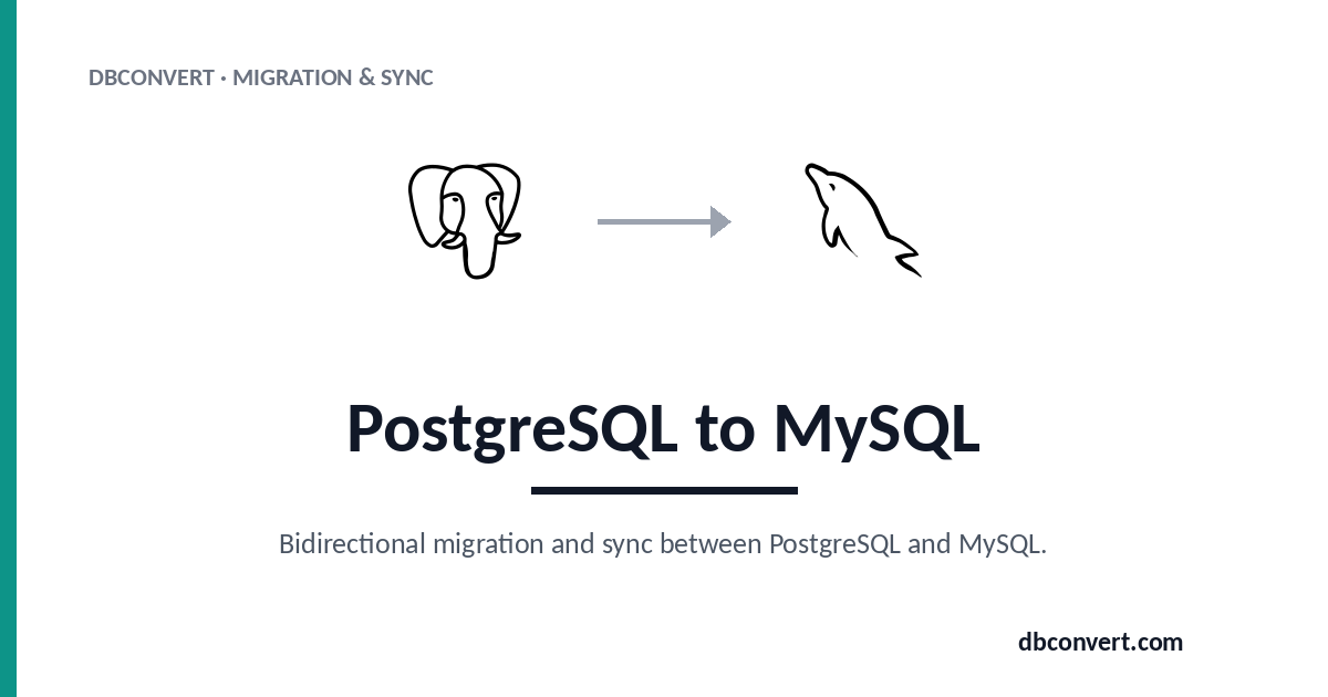 PostgreSQL to MySQL Converter — DBConvert